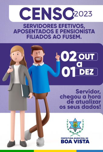 Censo Previdenciário para os servidores efetivos, aposentados e pensionista filiados ao FUSEM acontece do dia 02/10 à 01/12